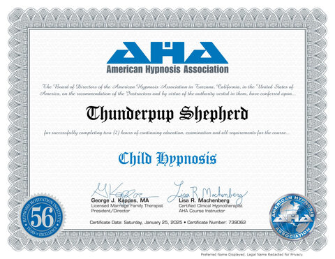Certified Specialist: Child Hypnosis