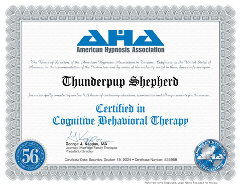 Certified Specialist: Cognitive Behavioral Therapy
