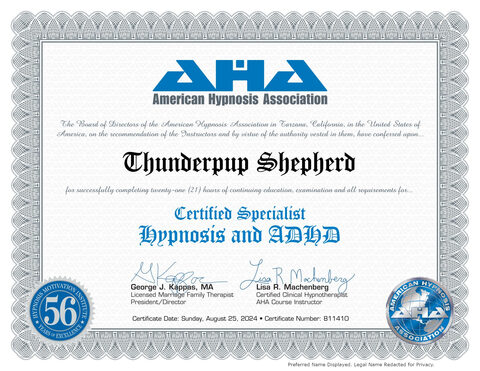 Certified Specialist: Hypnosis and ADHD