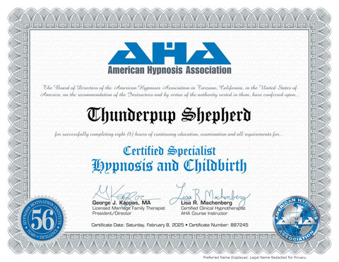 Certified Specialist: Hypnosis and Childbirth
