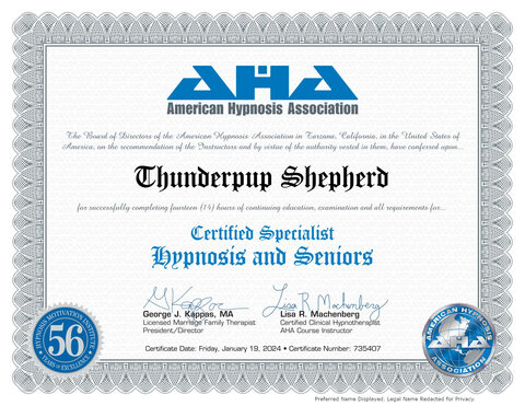Certified Specialist: Hypnosis and Seniors