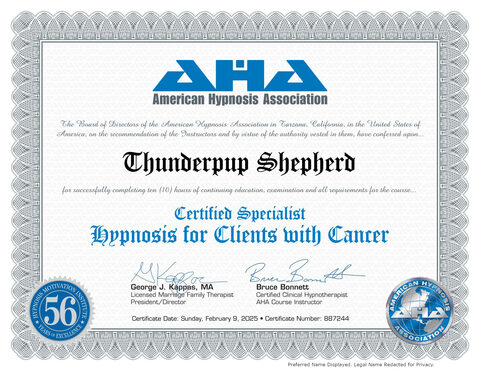 Certified Specialist: Hypnosis for Clients with Cancer