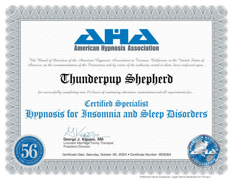 Certified Specialist: Hypnosis for Insomnia and Sleep Disorders